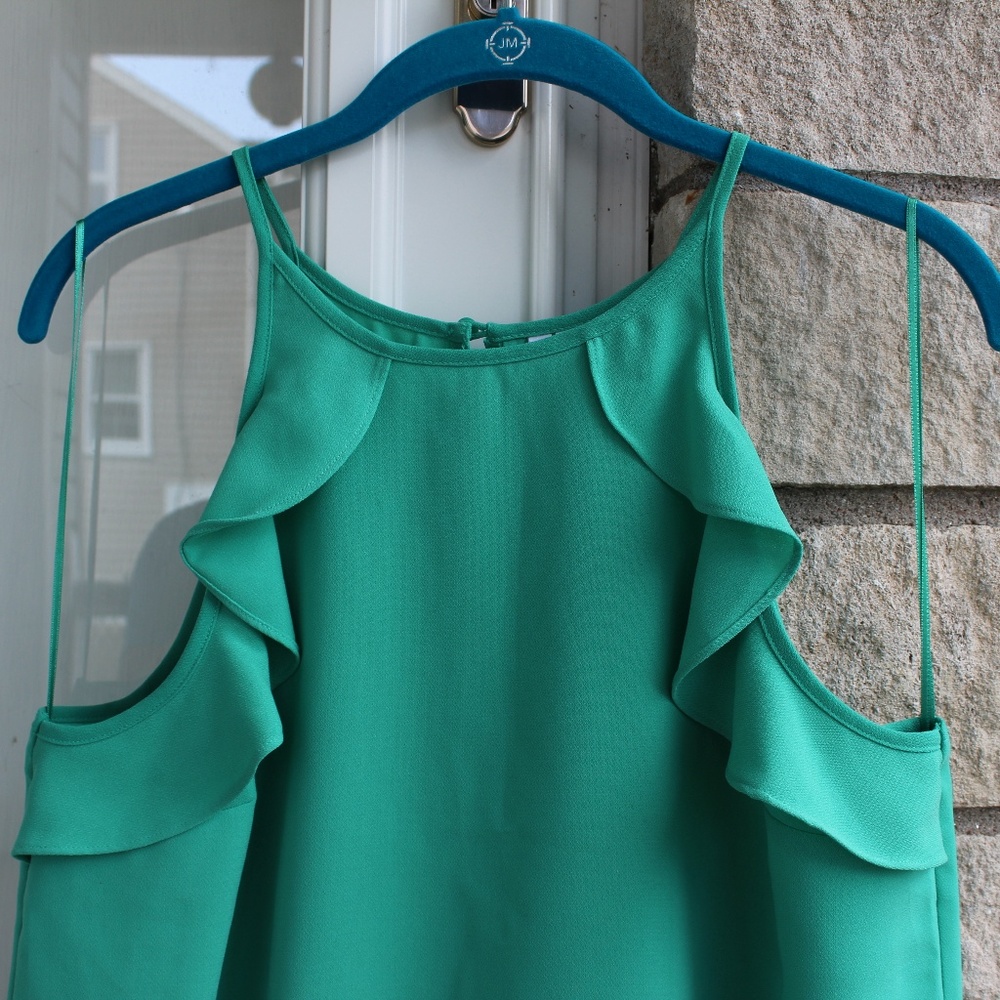 Sea Green Ruffle Tank - Picture 2 of 7